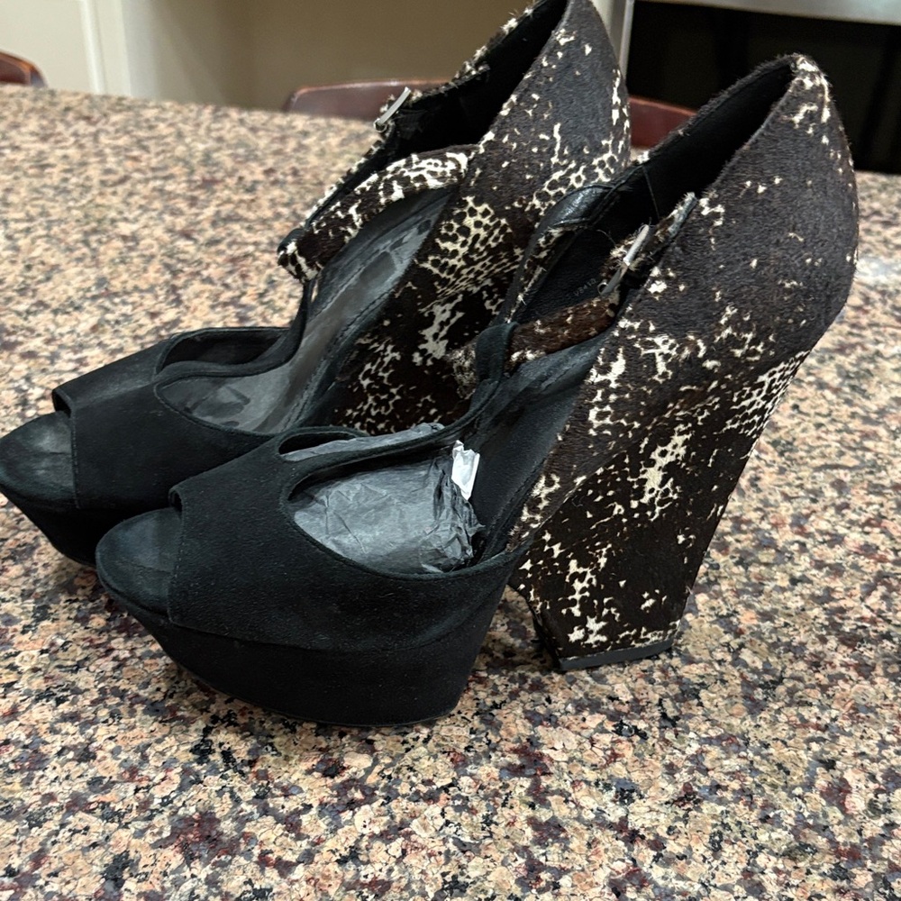 Rachel Zoe Black and White Platform Heels